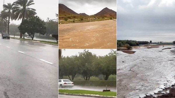 أمطار غزيرة وبرد على مناطق بالدولة