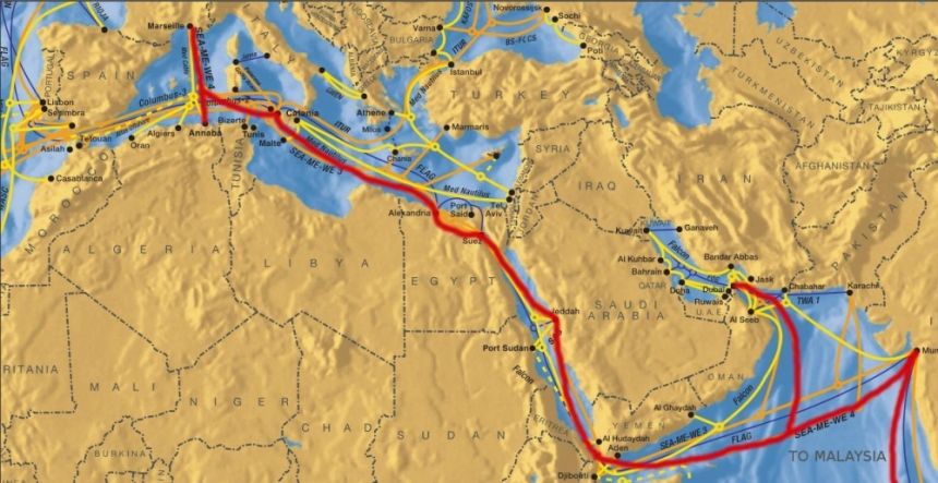 كابلات الإنترنت السعودية.. المملكة مركز رقمي يربط قارات العالم