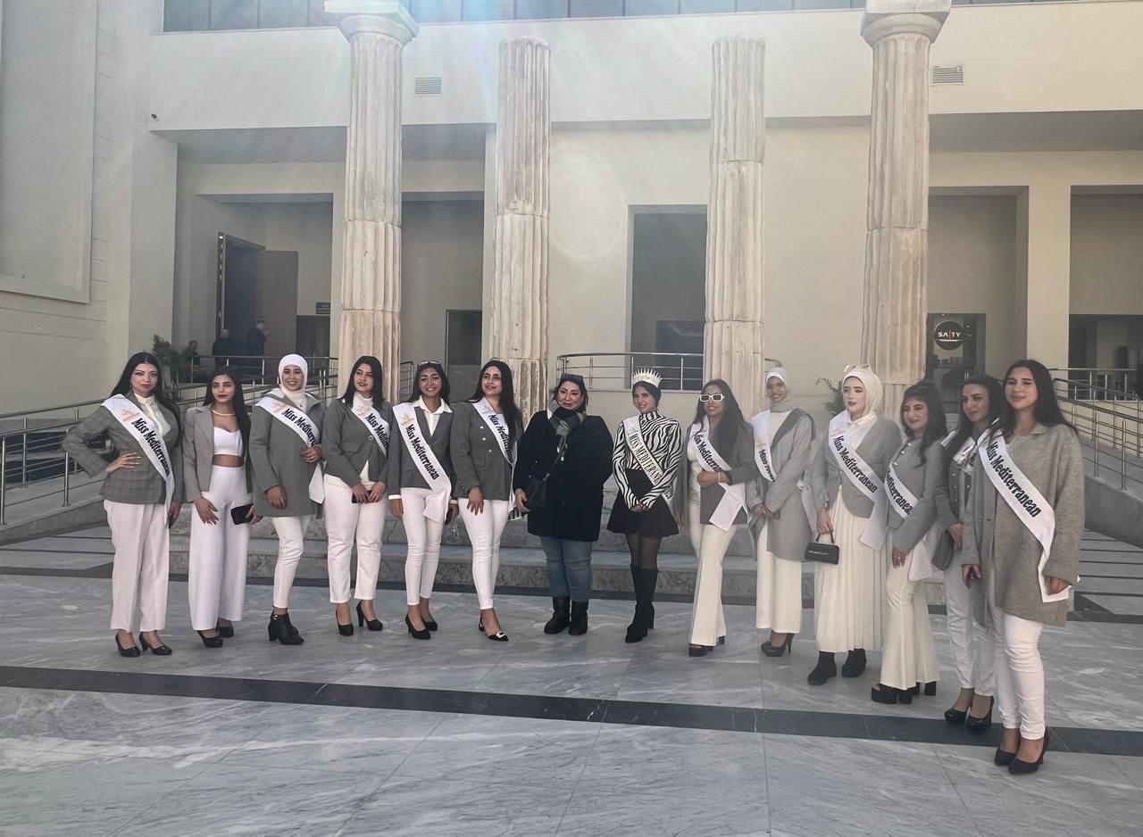 ملكات جمال البحر المتوسط فى زيارة تعريفية للمتحف اليونانى الرومانى بالإسكندرية
