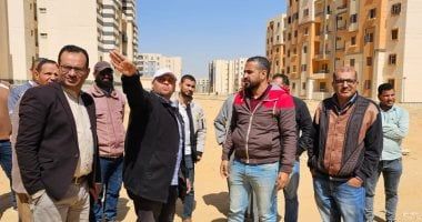 مسئولو جهاز أكتوبر يتفقدون مشروعات الإسكان بالمدينة لمتابعة سير العمل