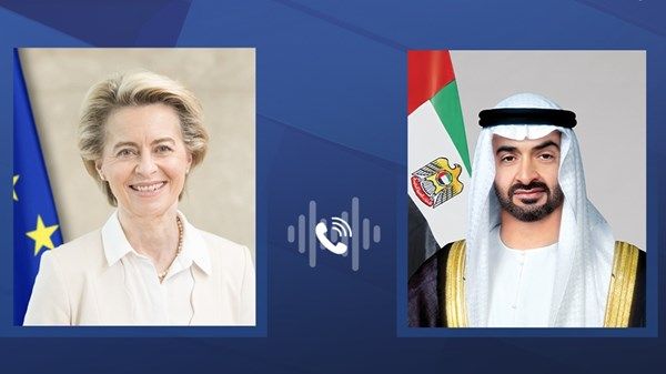 رئيس الدولة ورئيسة المفوضية الأوروبية يبحثان تطورات الأزمة في غزة وجهود تفعيل الممر البحري لإيصال مساعدات إلى القطاع