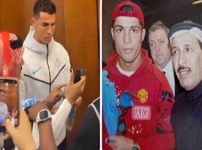 تراند اليوم : شاهد.. ردة فعل رونالدو بعدما فاجأه إبراهيم الفريان بـ "صورة" قديمة تجمعهما