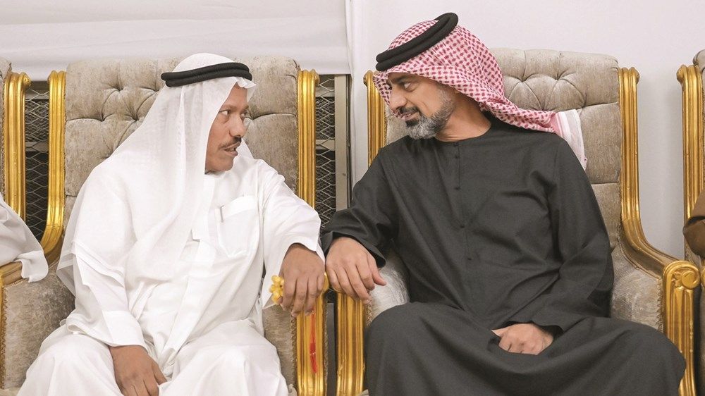 سعود بن صقر وعمار النعيمي يعزيان في وفاة صقر بن راشد القاسمي