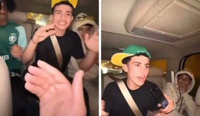 تراند اليوم : شاهد.. "كريستيانو جونيور" يغني مع أصدقائه داخل سيارة