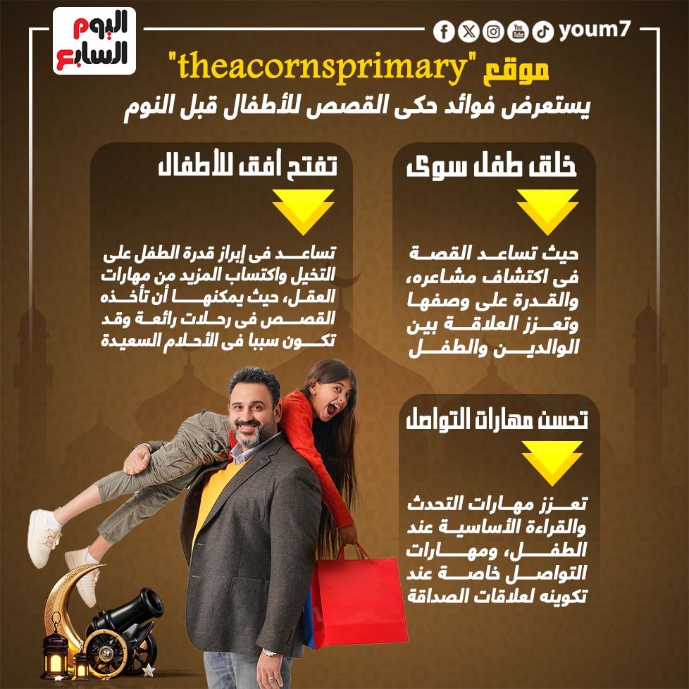 من وحى مسلسل بابا جه.. فوائد حكى الحواديت للأطفال قبل النوم.. إنفوجراف