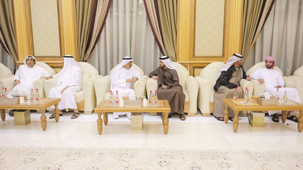 سعود بن صقر وعمار النعيمي وراشد المعلا وسيف بن زايد والشيوخ يعزون في وفاة سعيد النابودة