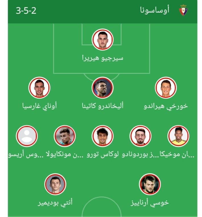 أوساسونا بالقوة الضاربة أمام ريال مدريد بالليجا