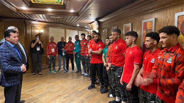 وزير الرياضة يلتقي المنتخب المغربي المُشارك ببطولة أفريقيا للمصاعة بالإسكندرية