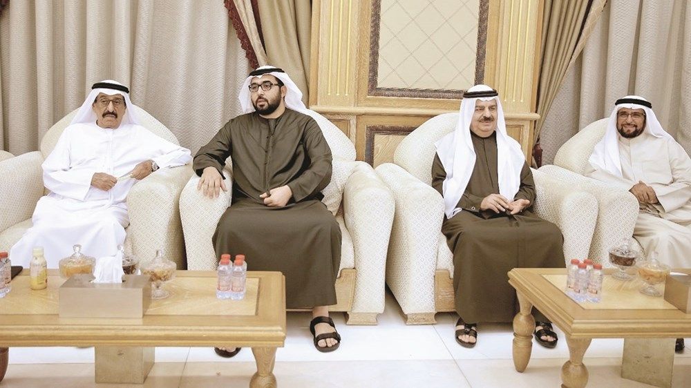 سعود بن صقر وعمار النعيمي وراشد المعلا وسيف بن زايد والشيوخ يعزون في وفاة سعيد النابودة