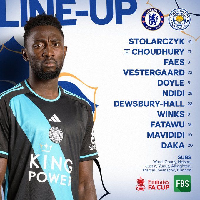 تشكيل ليستر سيتي الرسمي أمام تشيلسي في كأس الاتحاد الانجليزي
