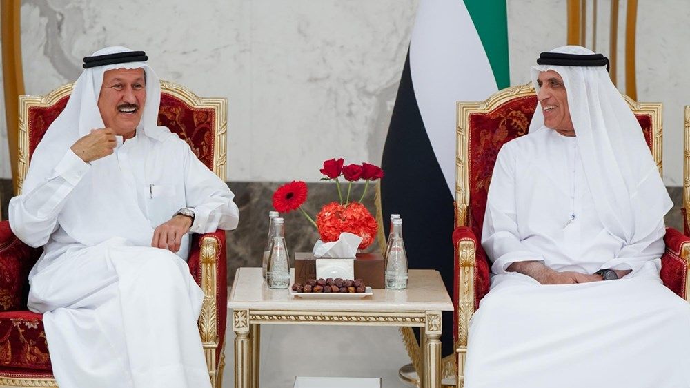 سعود بن صقر يستقبل نائب حاكم أم القيوين والمهنئين بشهر رمضان