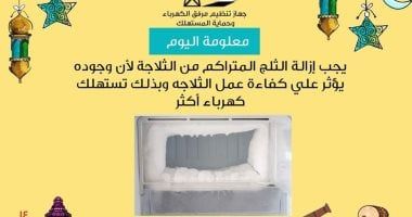 مرفق الكهرباء ينصح بإزالة الثلج المتراكم بالثلاجة لترشيد الاستهلاك.. اعرف التفاصيل