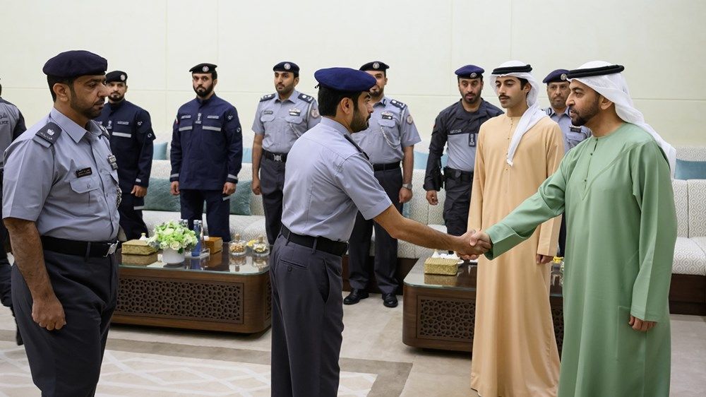 حمدان بن زايد يستقبل مهنئين بشهر رمضان