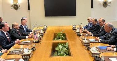 وزير الخارجية يبحث مع وفد مجلس النواب الأمريكى الوضع المتدهور فى غزة