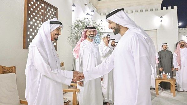 حميد النعيمي وحمد الشرقي يواصلان استقبال المهنئين بشهر رمضان المبارك