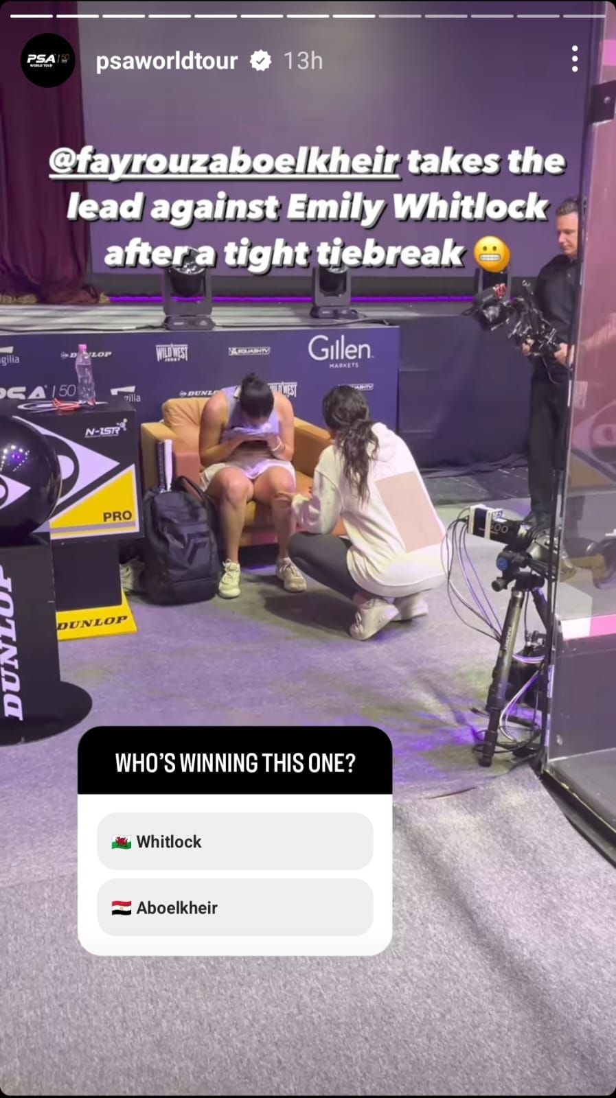 لاعبة ومدربه.. نور الشربيني تمنح فيروز أبو الخير تعليمات الفوز فى لندن للاسكواش