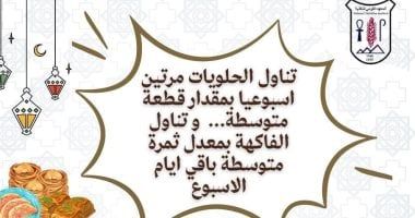 معهد التغذية يكشف الكميات المناسبة لتناول الحلويات فى رمضان