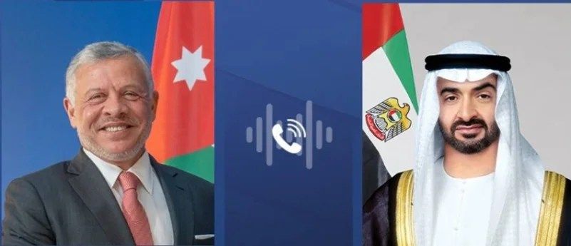 العاهل الأردني والرئيس الإماراتي يبحثان الأوضاع الخطيرة في غزة