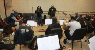 لقطات من بروفات الفرقة القومية للموسيقى العربية قبل حفل غد