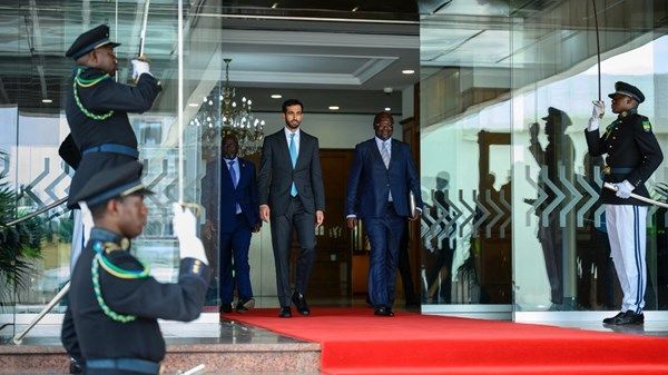 شخبوط بن نهيان يلتقي رئيس الغابون الانتقالي