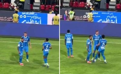 تراند اليوم : شاهد.. ردة فعل لاعبي الهلال تجاه البليهي بعد التسبب في طرد رونالدو