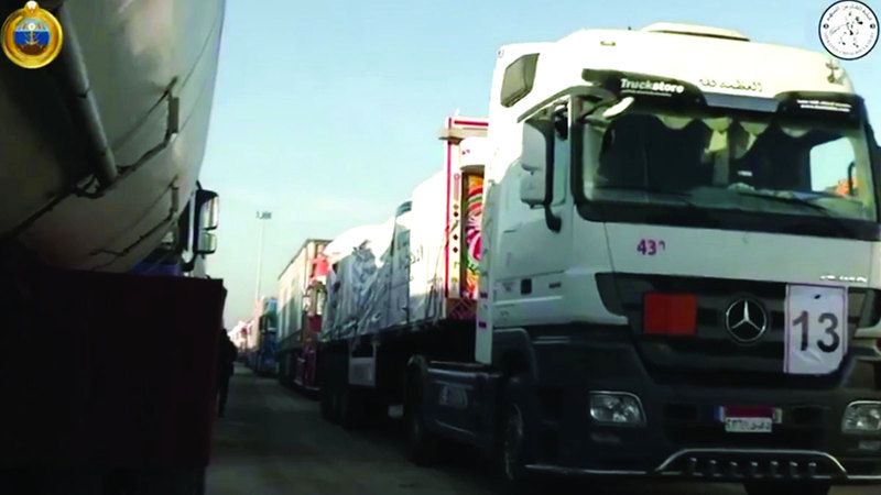 الامارات | 370 طن مساعدات إماراتية تصل إلى غزة براً