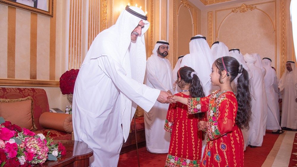 حمد الشرقي يستقبل المهنئين بعيد الفطر المبارك بحضور ولي عهد الفجيرة