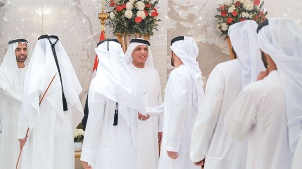 سعود بن صقر يستقبل المهنئين بعيد الفطر السعيد