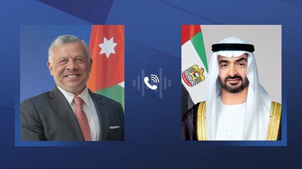 رئيس الدولة وملك الأردن يبحثان التطورات في المنطقة