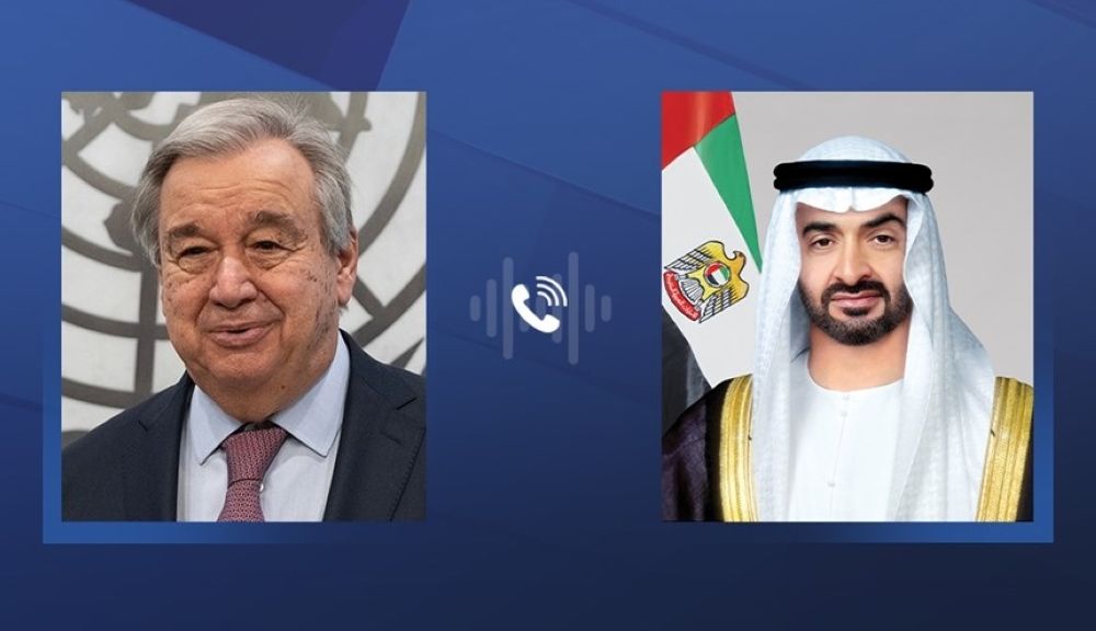 الامارات | رئيس الدولة يبحث مع غوتيريش هاتفياً التطورات الإقليمية وجهود احتواء التصعيد في المنطقة