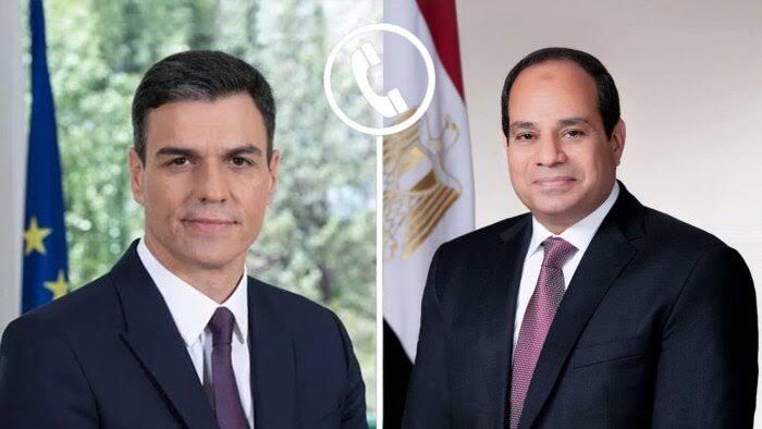 الرئيس المصري يتلقي اتصالًا هاتفيًا من رئيس وزراء إسبانيا