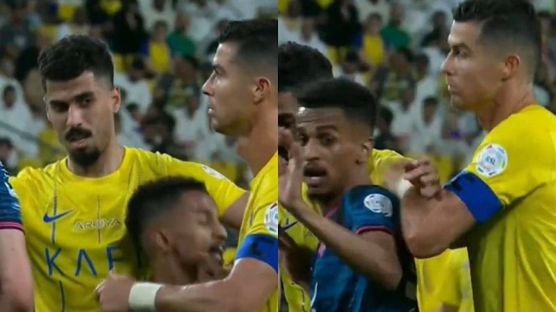 تراند اليوم : شاهد.. رونالدو يضرب لاعب الوحدة ويسقطه أرضا ويثير الجدل