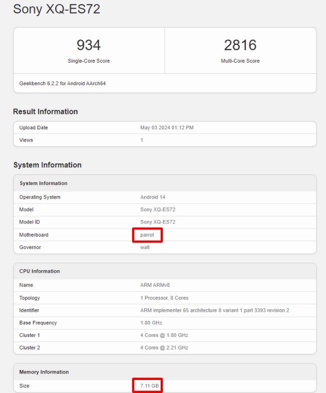 تكنولوجيا: هاتف Sony Xperia 10 VI يظهر على قاعدة بيانات Geekbench