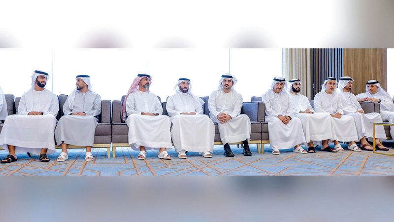 الامارات | مكتوم وأحمد بن محمد يقدّمان واجب العزاء في وفاة زوجة سيف الشعفار