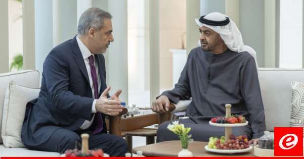 رئيس الإمارات بحث مع وزير خارجية تركيا بالجهود للتوصل لوقف فوري لإطلاق النار في غزة