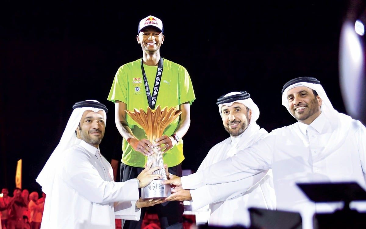 بالصور.. معتز برشم يتوج بلقب تحدي الجاذبية للوثب العالي