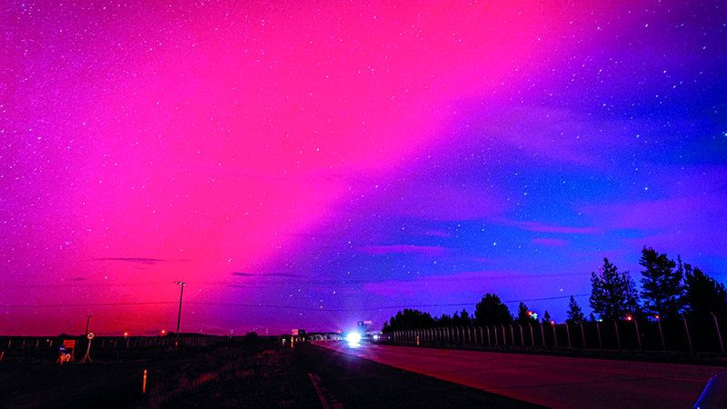 الامارات | بعد العاصفة الشمسية.. أضواء مبهرة في سماء أميركا اللاتينية