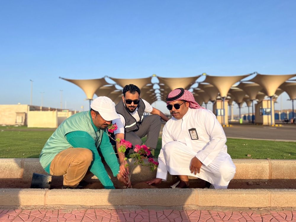 تنفيذ حملة لتشجير مركز مراقبة تفويج الحجاج