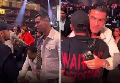 تراند اليوم : شاهد.. كريستيانو ونيمار يحضران نزال الملاكمة التاريخي في المملكة أرينا