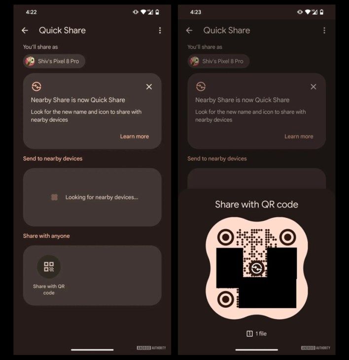 تكنولوجيا: جوجل قد تجعل ميزة Quick Share على أندرويد أسرع بمساعدة رموز QR