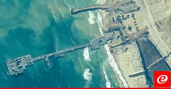 "القناة 12 الإسرائيلية": الأمواج جرفت جزءاً من الرصيف الأميركي العائم في غزة