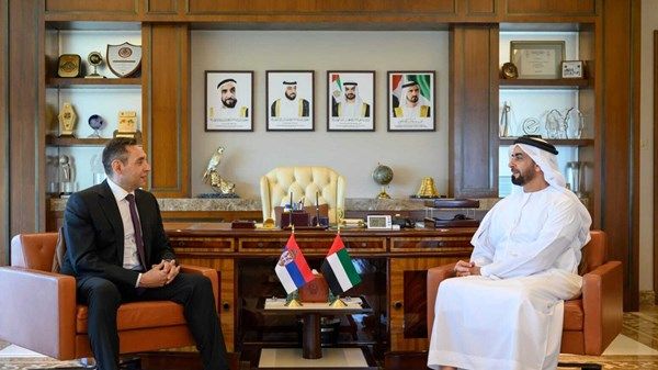 سيف بن زايد يلتقي نائب رئيس جمهورية صربيا للأمن الوطني