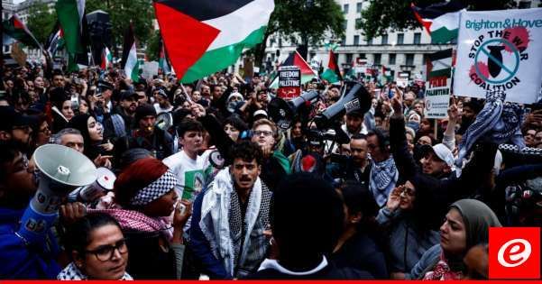 الاف الأشخاص تظاهروا في باريس احتجاجاً على الغارات الإسرائيلية على مدينة رفح