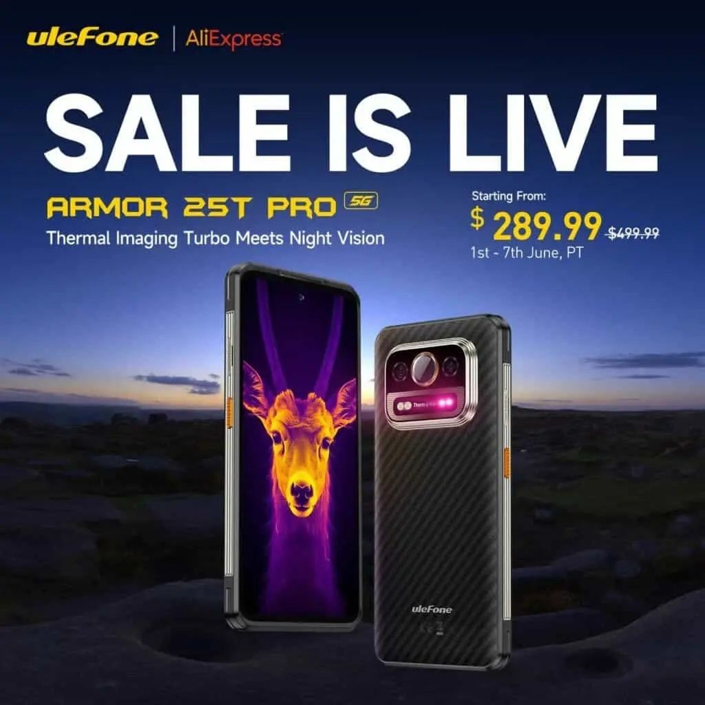 هاتف Ulefone Armor 25T Pro المتين المزود بتصوير حراري يبدأ أول طرح للبيع مقابل 289.99 دولارًا أمريكيًا فقط