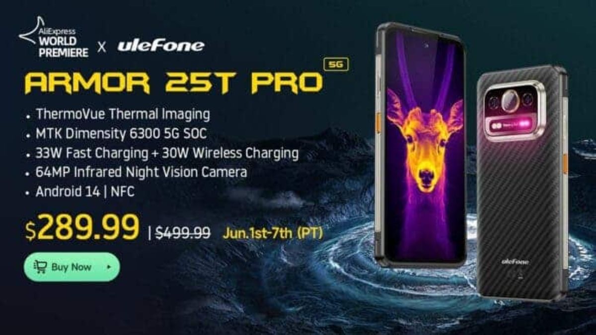 هاتف Ulefone Armor 25T Pro المتين المزود بتصوير حراري يبدأ أول طرح للبيع مقابل 289.99 دولارًا أمريكيًا فقط