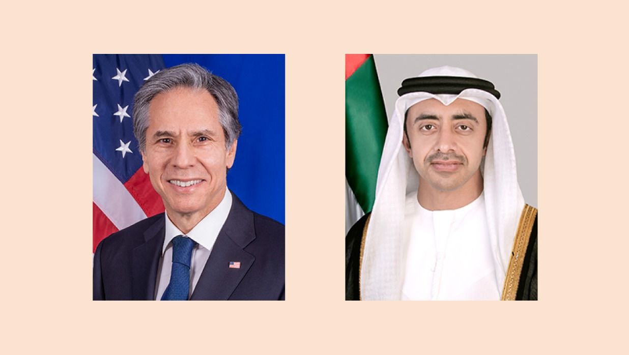 الخليج اليوم .. عبدالله بن زايد يثمن خلال اتصال مع بلينكن مقترحات الرئيس الأمريكي بشأن إنهاء الحرب في غزة