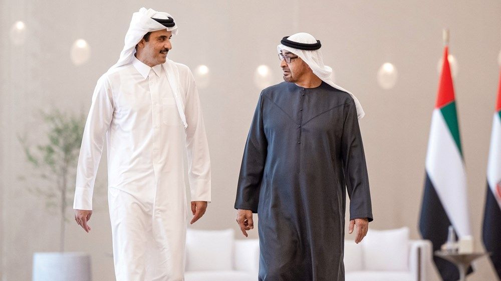 محمد بن زايد وتميم بن حمد: الإمارات وقطر تدعمان المبادرات الهادفة لوقف التصعيد وحماية المدنيين