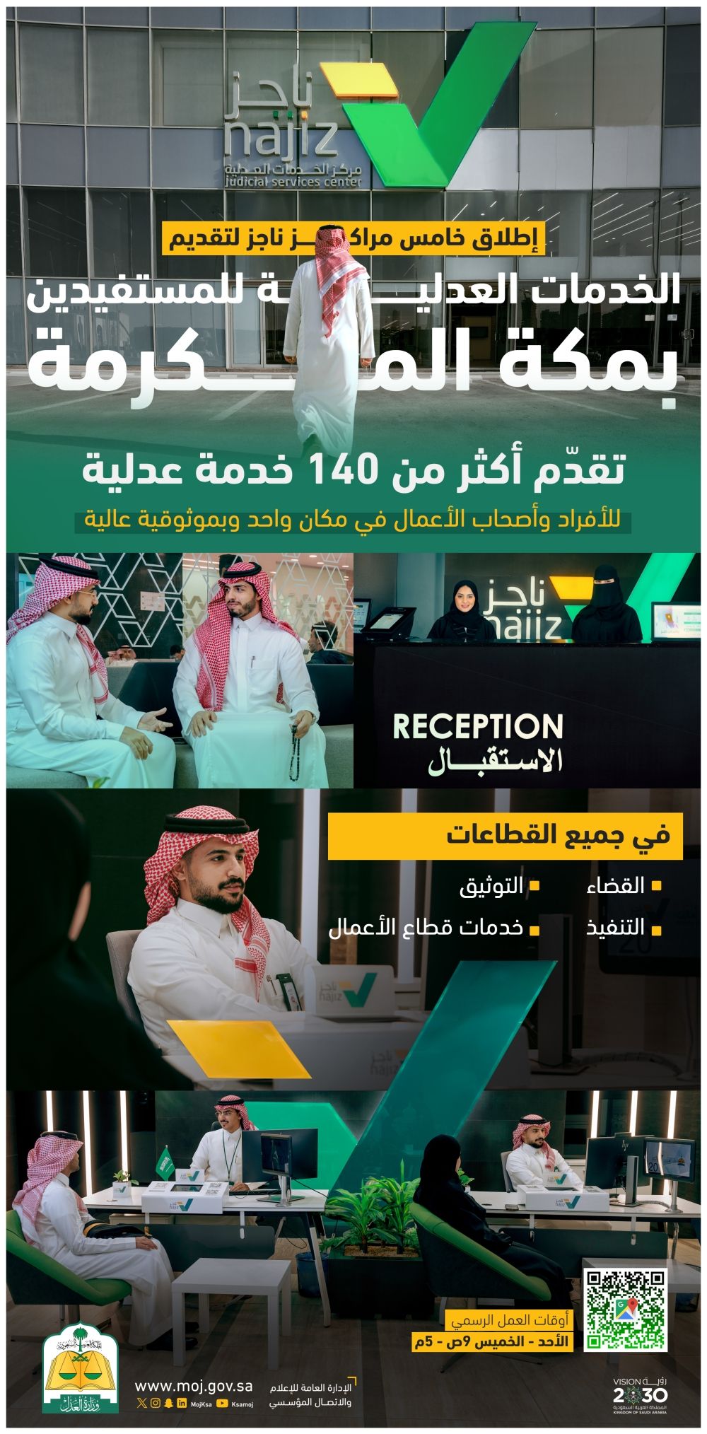 افتتاح خامس مراكز "ناجز" لتقديم الخدمات العدلية بسهولة ويسر