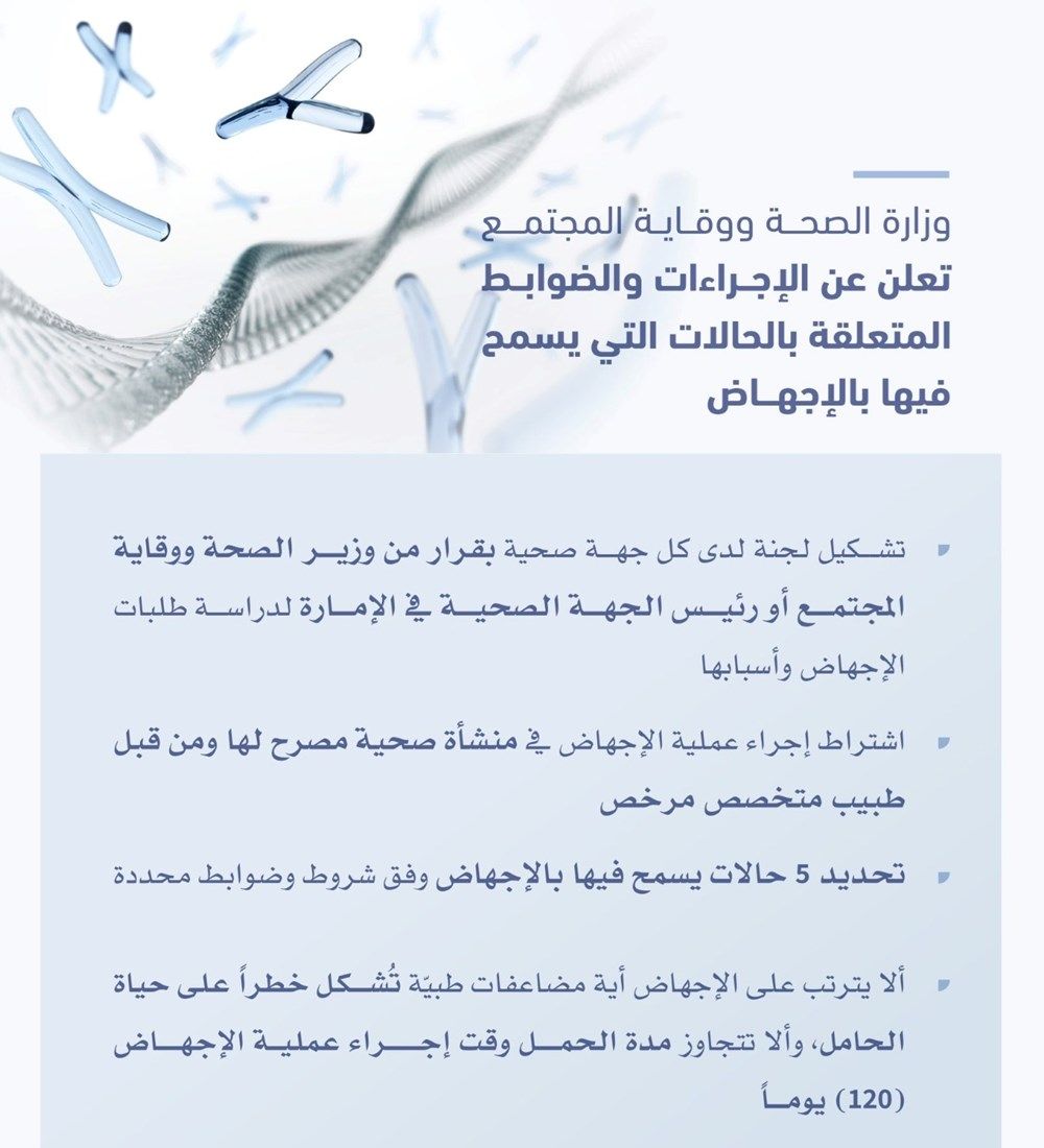 وزارة الصحة تعلن عن الإجراءات والضوابط المتعلقة بالحالات التي يسمح فيها بالإجهاض