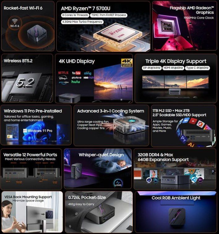 تكنولوجيا: الكشف عن جهاز الحاسب الصغير Blackview MP100 المزود بمعالج AMD Ryzen 7